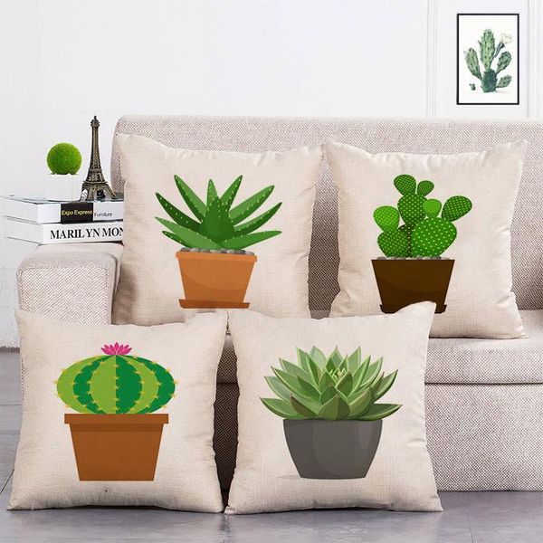 

cushion/decorative pillow cactus pattern decorative cushion cover pillowcase linen 45*45 throw pillows home decor pillowcove t78