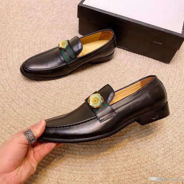 

a1 classic men shoes breathable comfortable men loafers luxury brands men dress shoes for wedding dating men's flats 33, Black