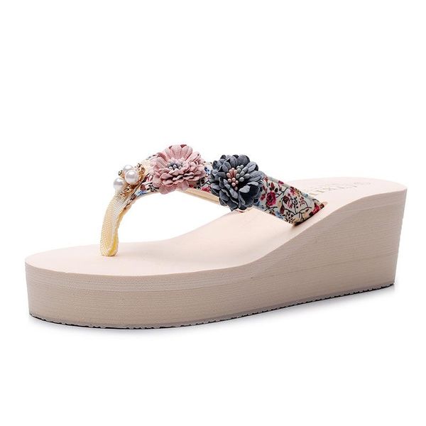 

slippers 2021 summer fashion girls' outdoor soft bottom sandals women's platform wedge cool beach, Black