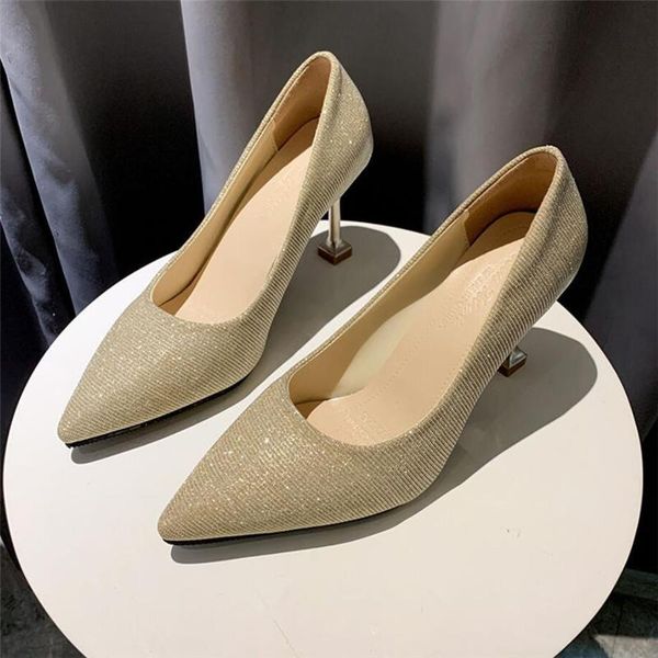 

dress shoes women designer glitter black high heels luxury gold pumps silver 7cm 9cm fashion party rhinestone sandals spring