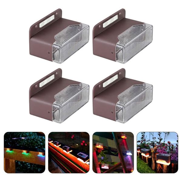 

wall lamp 4pcs solar powered courtyard light led induction lights outdoor stair