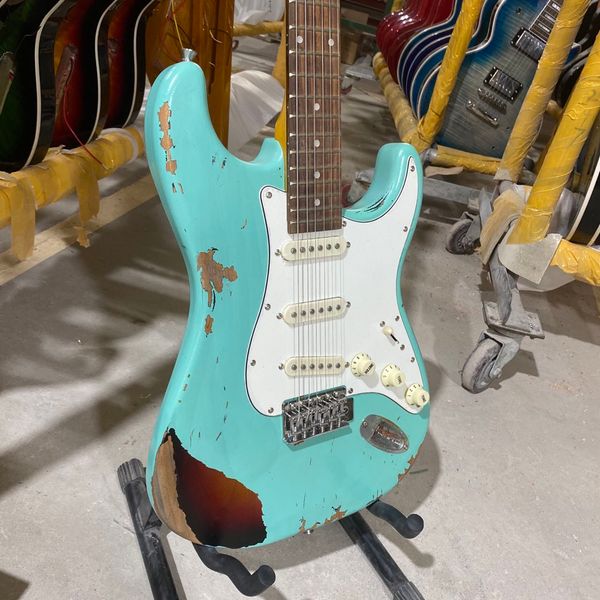 

relic st electric guitar elder body rosewood fingerboard handmade 100% guitarar