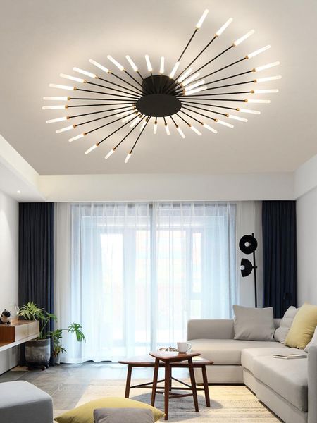 

ceiling lights nordic luxury led spiral fireworks designer lamp living room home decor bedroom dandelion light fixtures