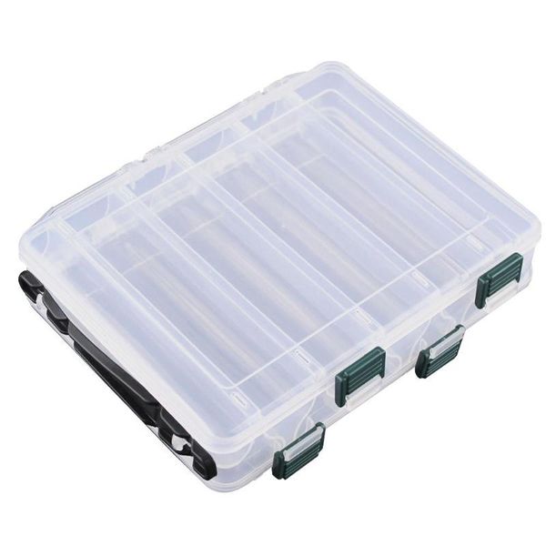 

double layers compartments fishing tackle box bait lure hooks storage case sorting multifunctional container accessories