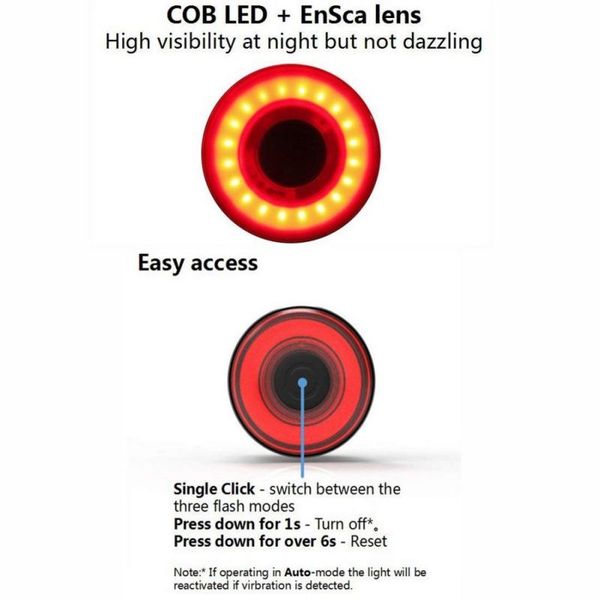 

smart bicycle rear light auto start/sbrake waterproof usb charging cycling taillight bike led accessory h lights