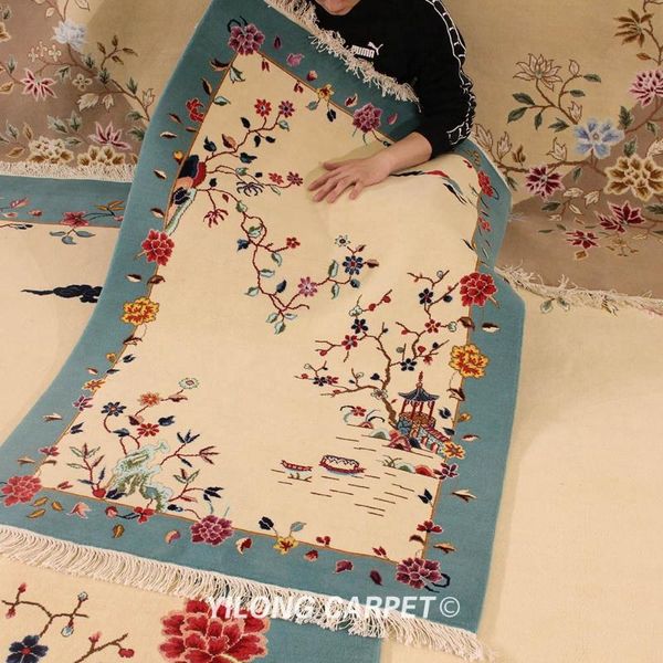 

3'x4.7' elegant design hand knotted chinese art decoration wool area rug (tj2021033s) carpets