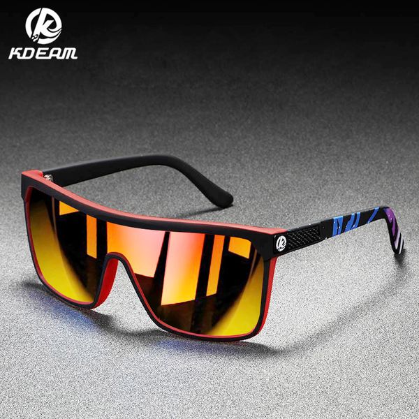 Kdeam Fashion Operalizzati di sole oversize di oversize maschili occhiali leggeri in cornice maschio Sports Goggle Uv400 KD180