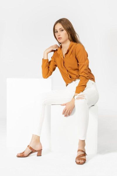 

slippers women's brown square heel genuine leather, Black