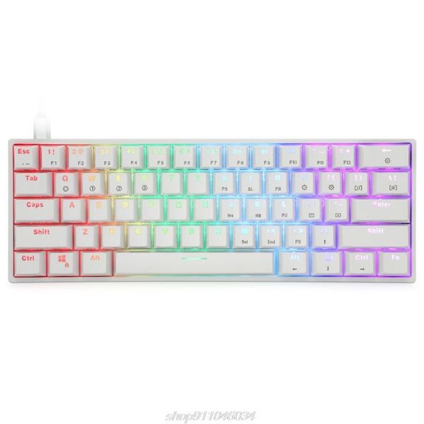 

portable 60% mechanical keyboard gateron optical switches rgb backlit swappable wired gaming keyboardfor m18 21 dropship keyboards
