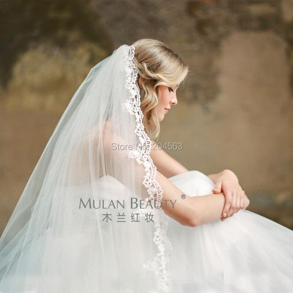 

bridal veils one layer wedding lace 2 meters long tulle veil for bride with comb 2021mlhz accessories, Black