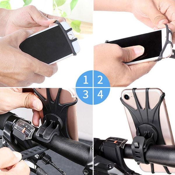 

car & truck racks phone bicycle handlebar holder mount bike motorcycle stand mobile bracket universal silicone for 1pc m