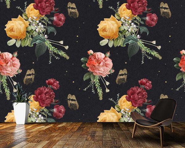 

wallpapers papel de parede vintage color rose pattern background 3d wallpaper mural,living room tv bedroom wall papers home decor