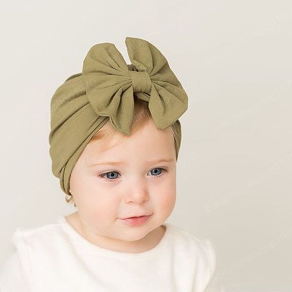 

newborn fetal hat infant knotted hedging cap pure color bow decoration birthday gift p props, Yellow
