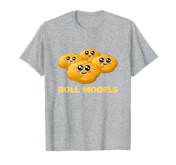

roll models - cute bread roll pun t-shirt, White;black