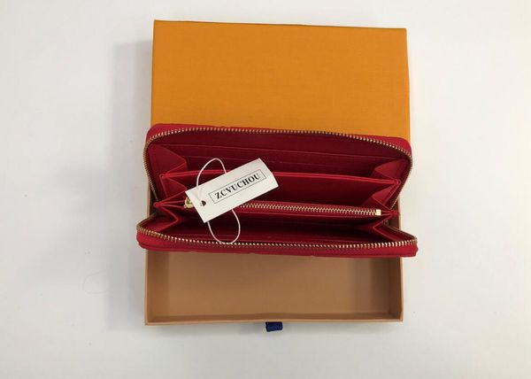 

factory wholesal wholesale brand fashion single zipper designer male women embossed leather wallet lady ladies with, Brown;gray