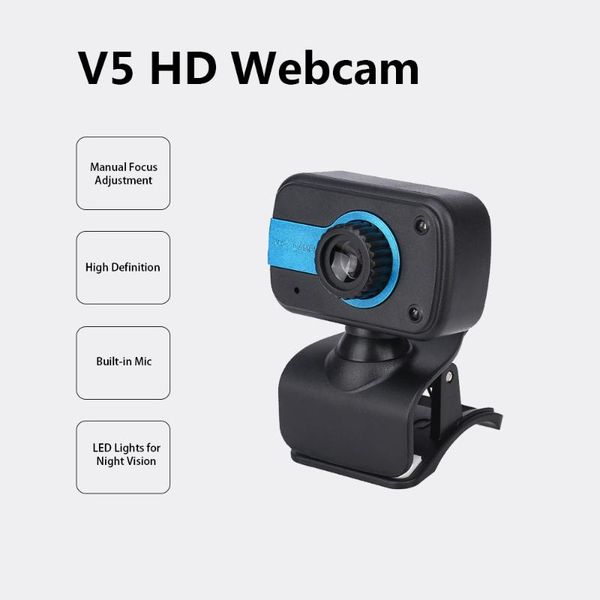

webcams hd 480p webcam pc camera with clip built-in microphone computer portable 30fps usb web video for conferences live