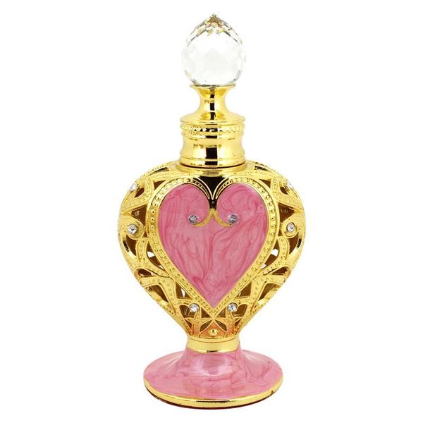 

storage bottles & jars 1pc luxurious peach heart essential oil bottle exquisite perfume alloy glass atomizer liquid dispenser