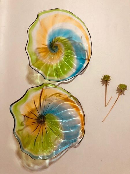 

wall lamp factory price hand blown glass art custom made hanging plates for el decoration