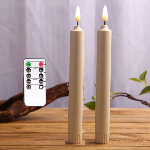 

candles 2 pieces remote control led christmas decorative candle,yellow/white light flickering votive 25.5 cm/10 inch long candlesticks