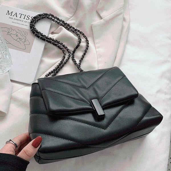 

evening bags luxury handbags designer fashion tote bag female sac solid women leather crossbody black chain shoulder messenger