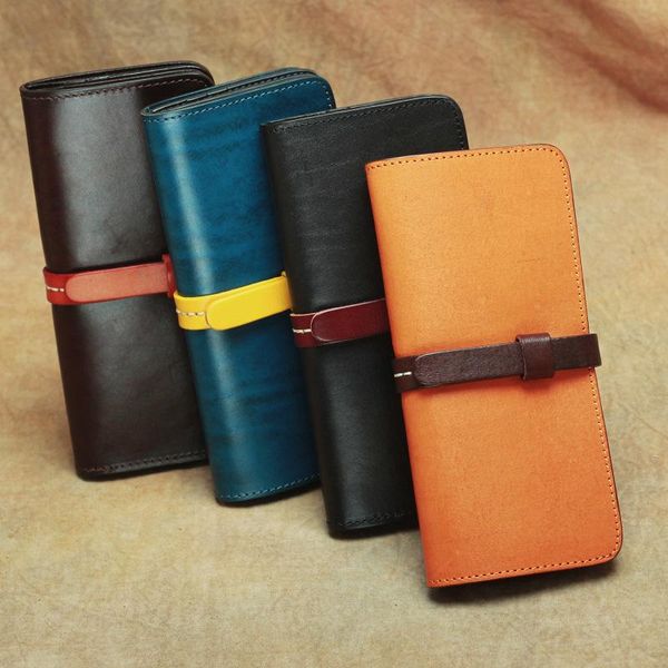 

wallets 2021 women vintage genuine leather long purse classic wallet for ladies money clips cowhide fashion oil, Red;black