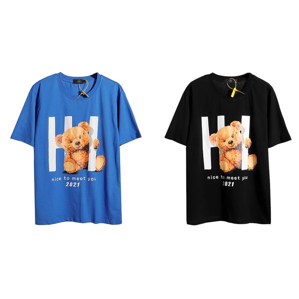 

hello teddy bear printed mesh short sleeve t shirt m-xxl, White;black