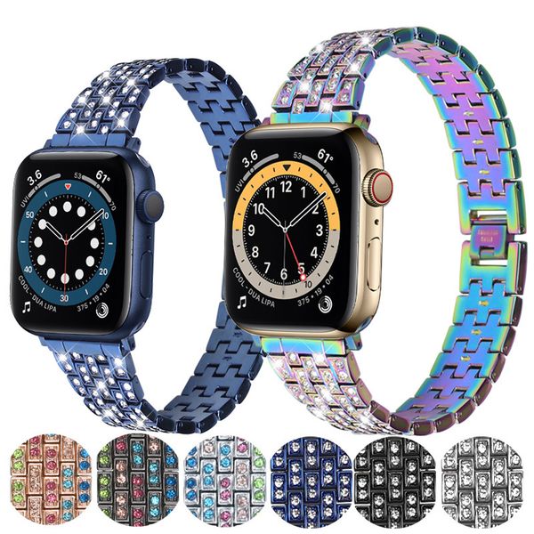 Smart Straps Edelstahl Diamant Metall Uhrenarmband Smart Strap für Apple Watch Ultra 8 7 6 5 4 3 2 SE Armband Armband iWatch Serie Zubehör 38 41 45 49 mm JKM4
