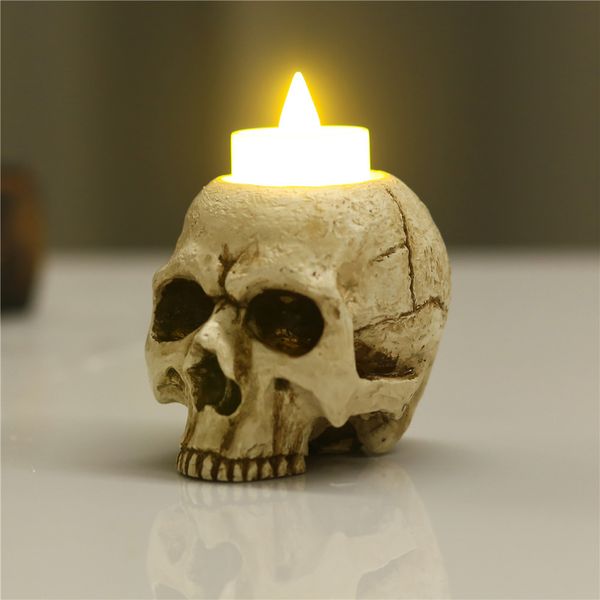 

antique tearful skull candle holder base ghost candlestick resin atmosphere background decoration props deskornaments craft