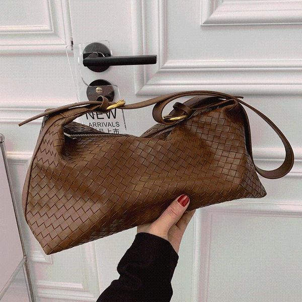 

evening bags women vintage weave messenger solid crossbody for leather handbags brand sac a main female shoulder bag hobos