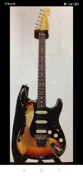 

quality electric guitar custom aged/relic richiesamborasrv guitar