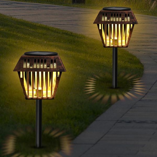

party decoration solar powered lamp leds lawn light outdoor ground round hollow out design for yard patio home deco