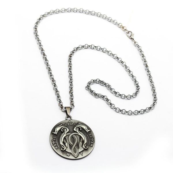 

god of war pendant snake necklace personality game jewelry men gift for fans birthday necklaces, Silver