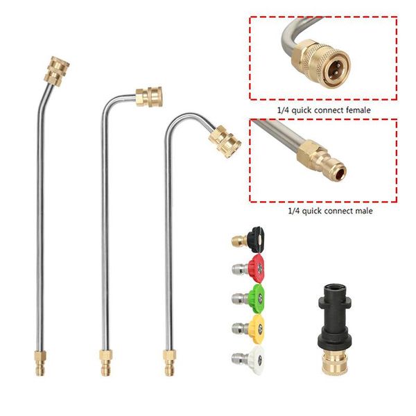 

watering equipments 35cm high pressure washer extension rod set 1/4'' quick connect wands lances+5 nozzles+adapter for karcher k s