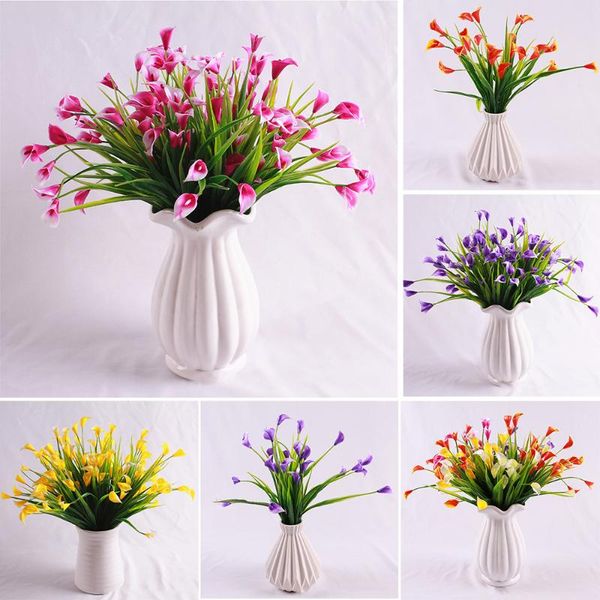

decorative flowers & wreaths diy floral arrangement bouquet wedding home decoration artificial flower gerbera calla lily plastic lavender