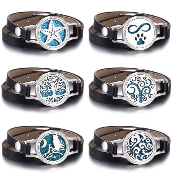 

charm bracelets tree of life jewelry essential oil diffuser lockets leather bracelet magnet stainless steel perfume aroma, Golden;silver