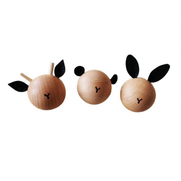 

hooks & rails coat hook cartoon animal pattern home decoration wooden hats and scarves children's room wall hanging 1 set