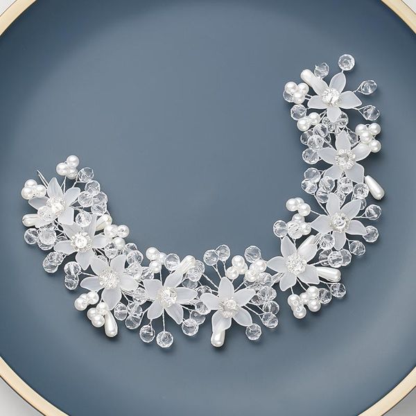 

hair clips & barrettes silver color tiara luxury bride headband handmade crystal bead flower hairband wedding dressing crowns accessories wo, Golden;silver