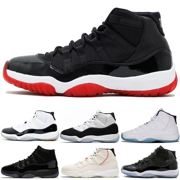 

new original 11s basketball shoes men 11 25th anniversary gamma blue bred high concord 23 45 prom night platinum tint space jam gym red trai