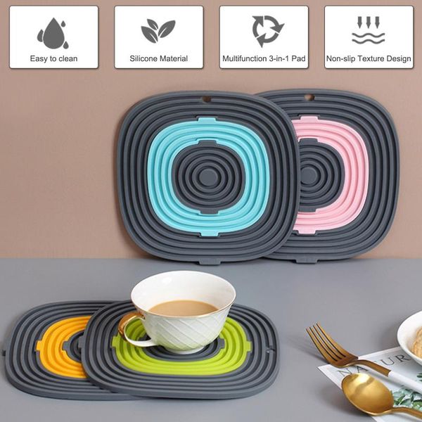 

mats & pads 3-in-1 heat insulation extra thick silicone mat non-slip for home use