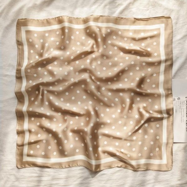 

scarves 70 * 70ins spring summer scarf small square female korean artistic decorative polka dot women neckerchief, Blue;gray