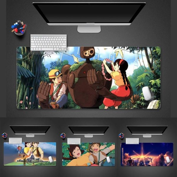 

mouse pads & wrist rests laputa castle in the sky gamer play mats mousepad desk table protect game office work mat pad x xl non-slip laptop
