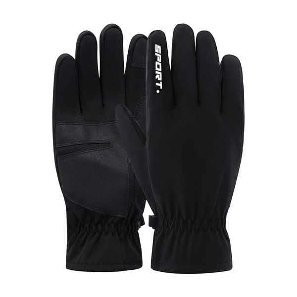 

ski gloves men women snowboard snow winter sport warm waterproof windproof skiing fishing touch screen glove cycling, Black