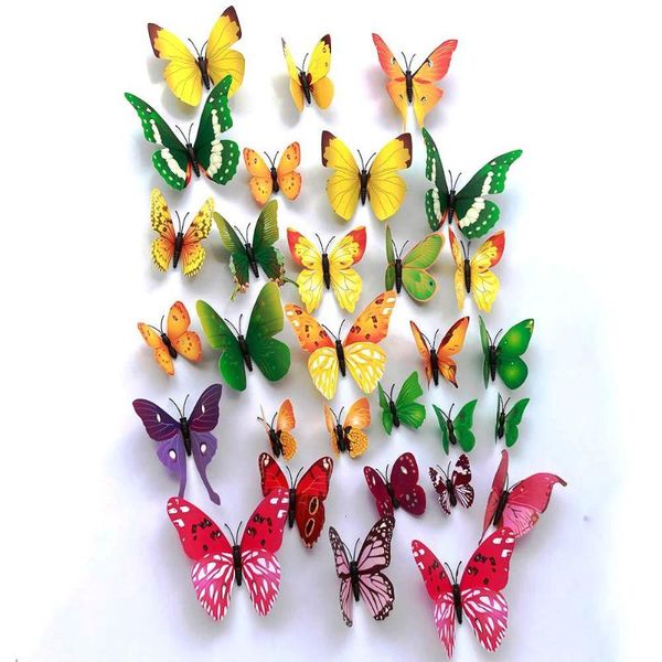 

wall stickers 3d simulation butterfly 12 set refrigerator gardening home decoration factory wholesale