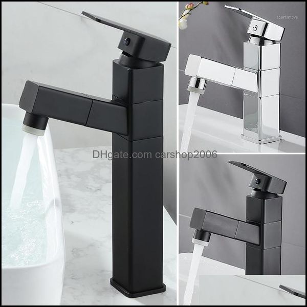 Banyo lavabo musluk musluklar, ev bahçesi olarak duşlar pl out havza musluğu tek saplı soğuk su musluk montaj chrome black1 damla deliv