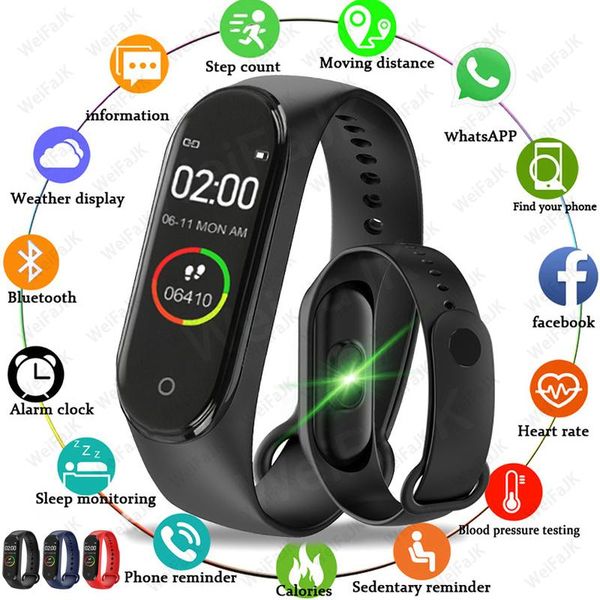 

wristwatches m4 men woman smartwatch waterproof blood pressure heart rate monitor fitness bracelet smart watches android ios watch 2021, Slivery;brown