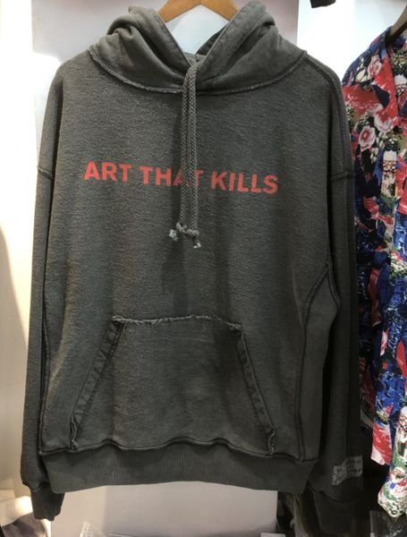 

men's hoodies autumn and winter dept new fashion brand galerie men's loose washing used double-sided hooded jacket, Black