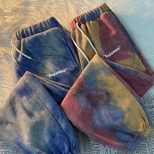 

women's pants & capris tie dye women high waist long sweatpants fashion female jogger trousers autumn winter ladies girls harem streetw, Black;white