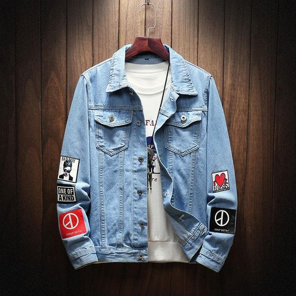 

men's jackets 2021 mens denim fashion casual print hip hop cowboy coats streetwear large size5xl, Black;brown