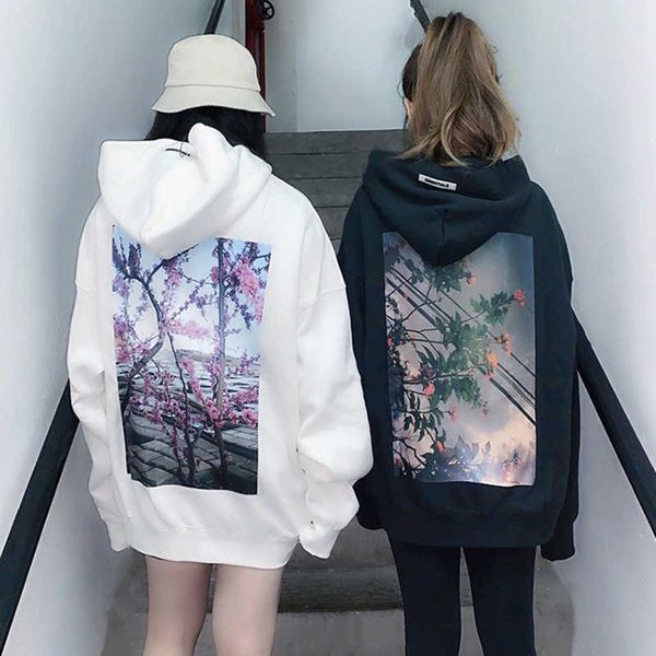 

of flower god fog co branded essentials men's and women's high street multi thread full print hoodies tdfg, Black