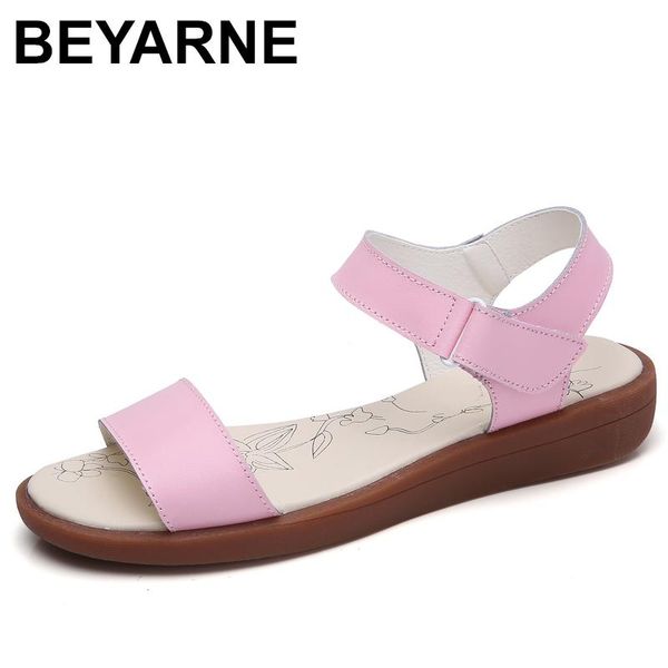 

beyaromen basic sandals summer shoes genuine leather flat ankle strap ladies white gladiator sandalse448, Black